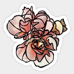 Cottage Core, Pink Orange Hibiscus Flower Sticker